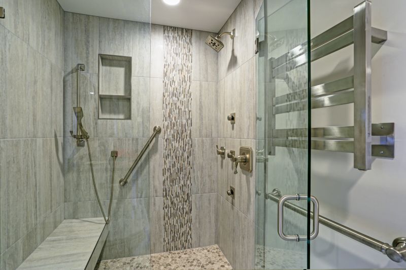 Shower with Rainfall Head and Tile Accents