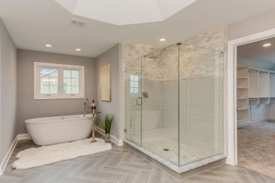 Open-Concept Shower with Floating Bench