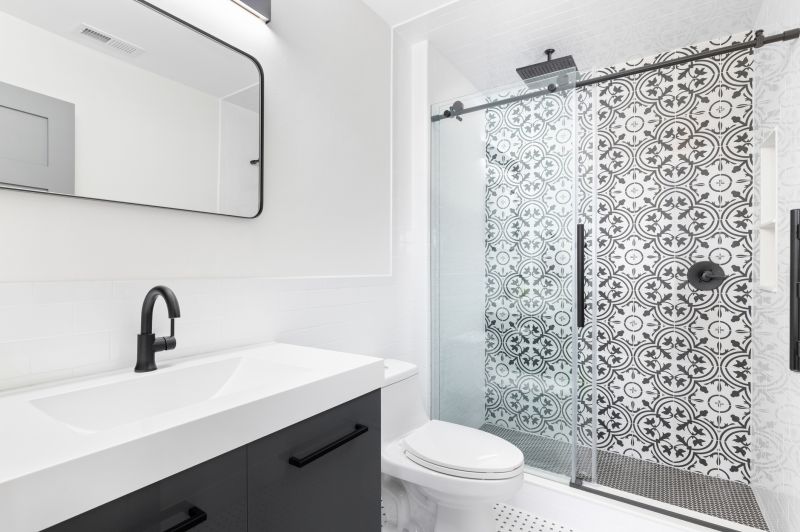 Textured Tile Walls in Walk-In Shower